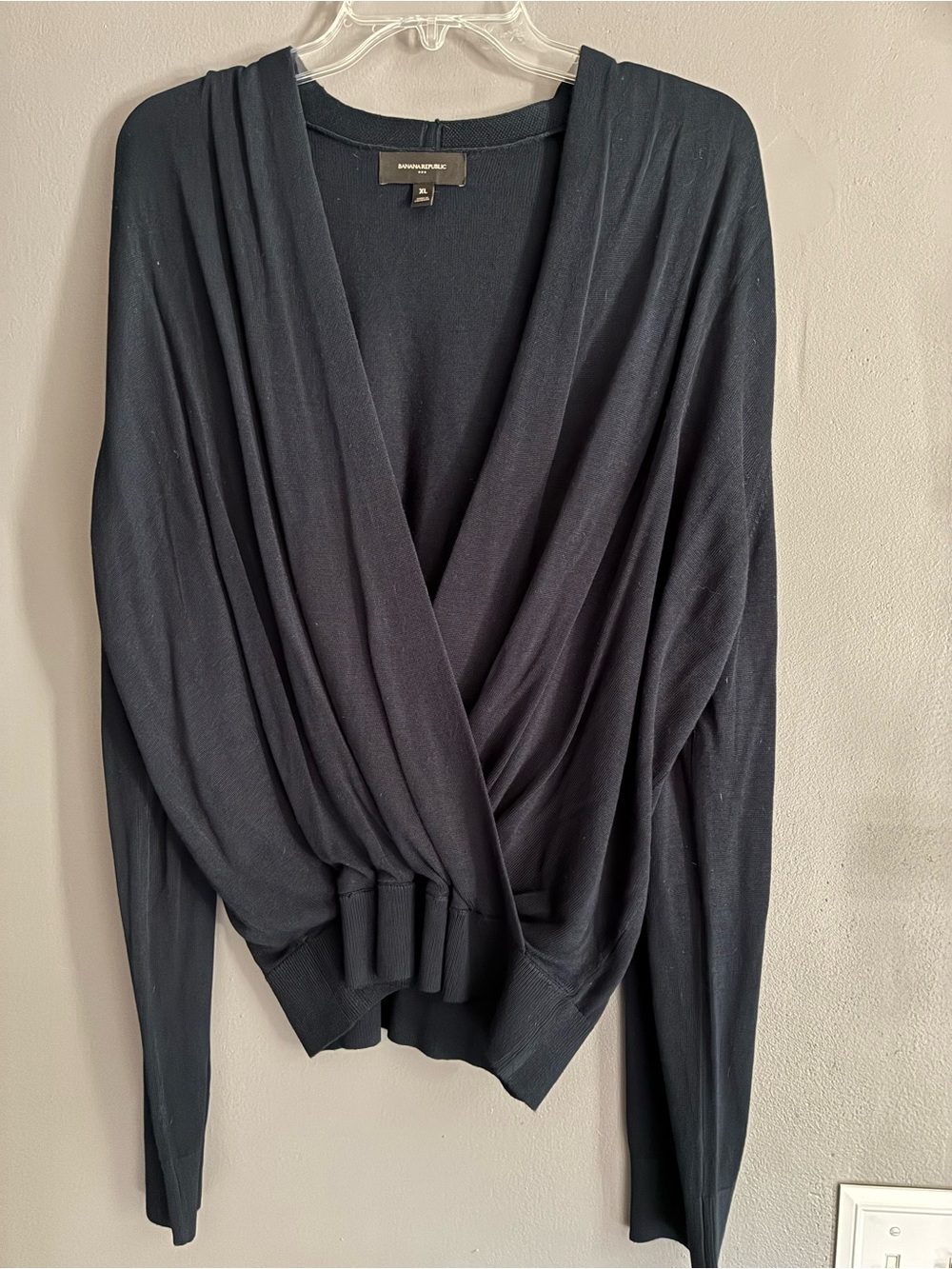 Banana Republic Navy Draped Wrap Sweater